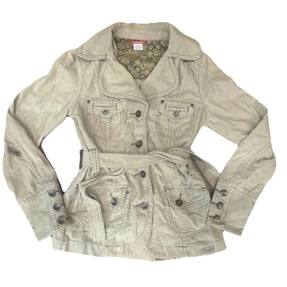 Y2K Vintage Union Bay Corduroy Khaki Small Blazer Jacket - Picture 2 of 8